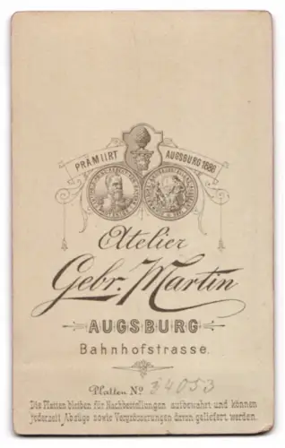 Fotografie Gebr. Martin, Augsburg, Bahnhofstrasse, Porträt eines Mannes mit Bart