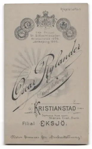 Fotografie Oscar Rylander, Kristianstad, Porträt eines jungen Mädchens