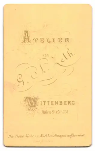 Fotografie G. A. Zeth, Wittenberg, Jüden-Str. 351, Porträt eines distinguierten Herrn