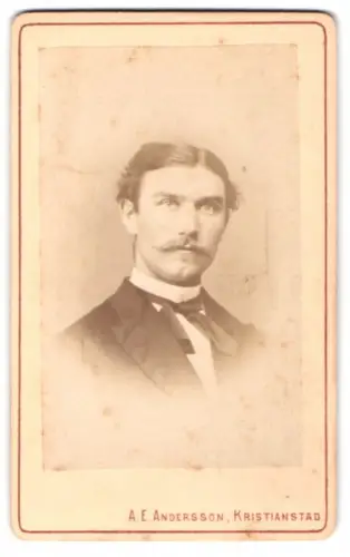 Fotografie A. E. Andersson, Kristianstad, Porträt eines Mannes mit Schnurrbart