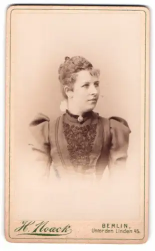 Fotografie H. Noack, Berlin, Unter den Linden 45, Porträt einer Dame im eleganten Kleid