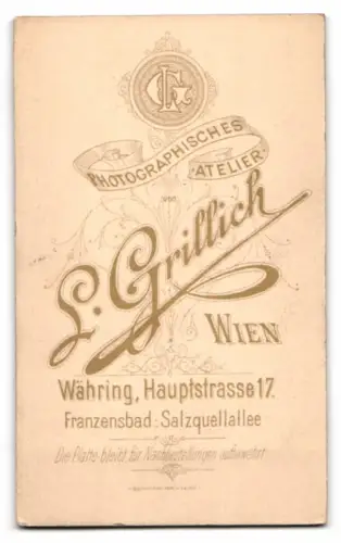 Fotografie L. Grillich, Wien, Währing, Hauptstrasse 17, Porträt eines Paares