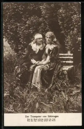 AK Filmszene aus Der Trompeter von Säkkingen, der Trompeter und Margarete, Behüt Dich Gott!