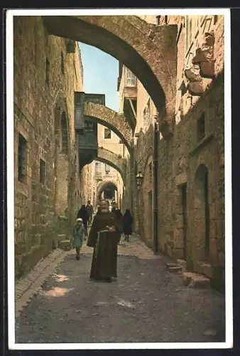 AK Jerusalem, Via Dolorosa von Osten gesehen