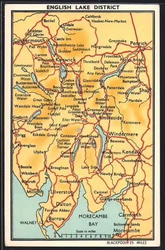 AK Ambleside, English Lake District with the Morecambe Bay