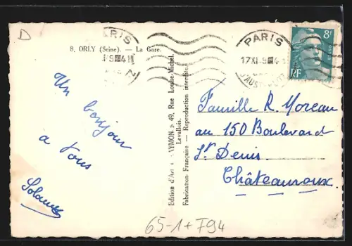 AK Orly, La Gare, Bahnhof