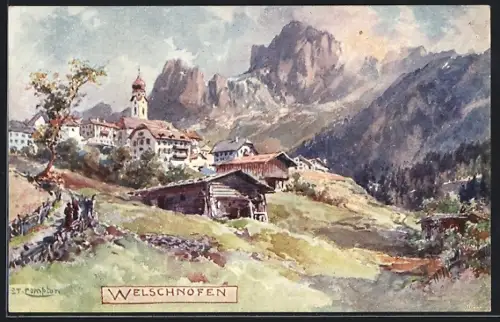Künstler-AK Edward Theodore Compton: Welschnhofen, Totale