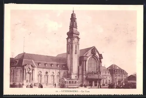 AK Luxembourg, La Gare, Bahnhof