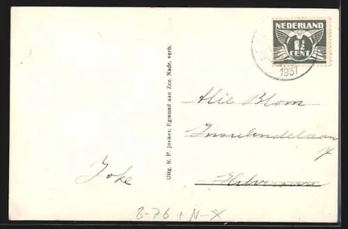 AK Egmond aan Zee, Schelpenvisschers, Muschelnsammler mit Pferdekutsche