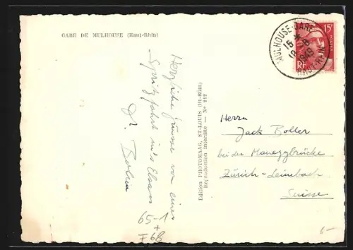 AK Mulhouse, La Gare, Bahnhof