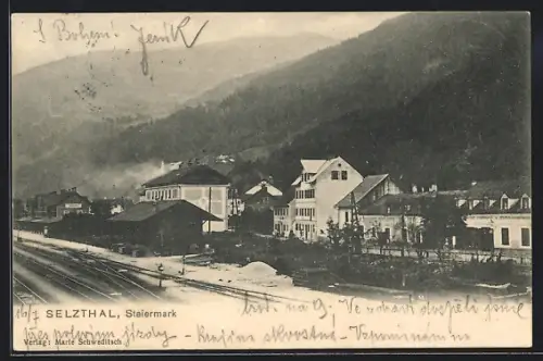 AK Selzthal /Steiermark, Blick zum Bahnhof
