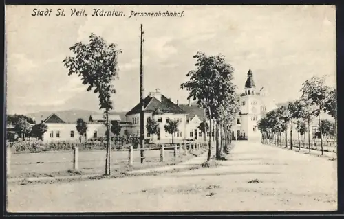 AK St. Veit /Kärnten, Blick zum Bahnhof