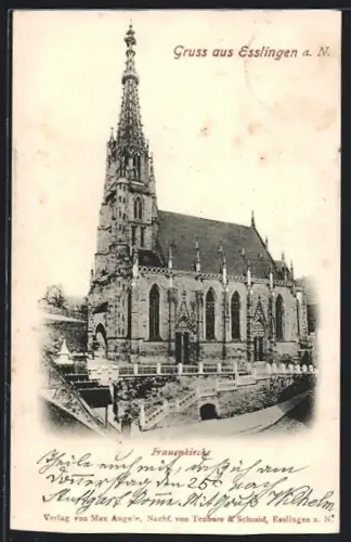 AK Esslingen a. N., Frauenkirche aus der Vogelschau