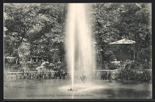 AK Bad Harzburg, Springbrunnen unter den Eichen