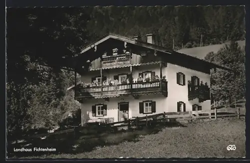 AK Königssee / Obb., Hotel Landhaus Fichtenheim, Besitzer J. Pfnür