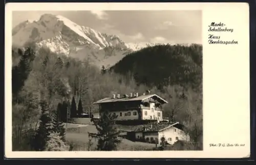 AK Markt-Schellenberg, Hotel Haus Berchtesgaden, Alpenpanorama