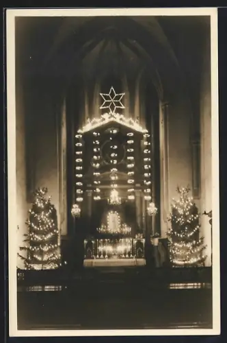 AK Berchtesgaden, Blick auf Weihnachtsaltar in der Stiftskirche