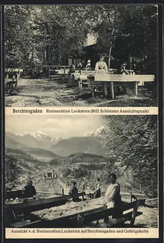 AK Berchtesgaden, Restauration Lockstein mit Ausblick