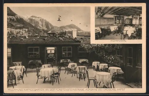 AK Berchtesgaden, Gasthaus Milch- und Kaffeegarten der Alpenmolkerei, Milchstüberl