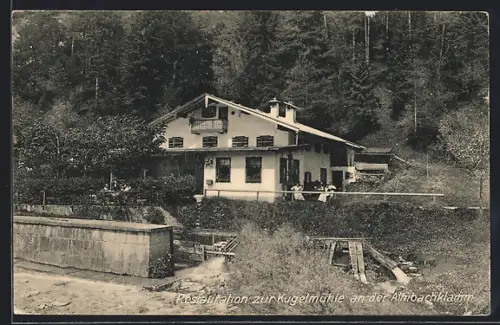 AK Marktschellenberg, Gasthof zur Kugelmühle an der Almbachklamm