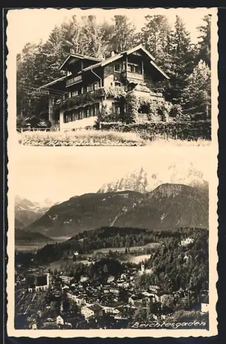 AK Berchtesgaden-Salzberg, Hotel Alpenglühen, Ortsansicht