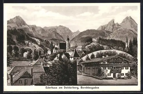 AK Berchtesgaden, Hotel Ederhaus am Doktorberg, Gebirgslandschaft
