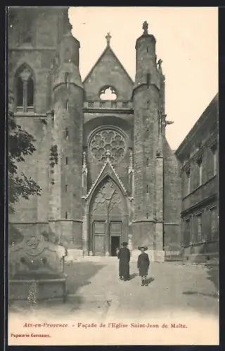 AK Aix-en-Provence, Facade de l`Église Saint-Jean de Malte