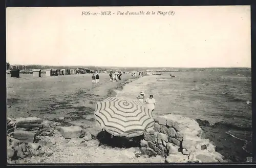 AK Fos-sur-Mer, Vue d`ensemble de la Plage