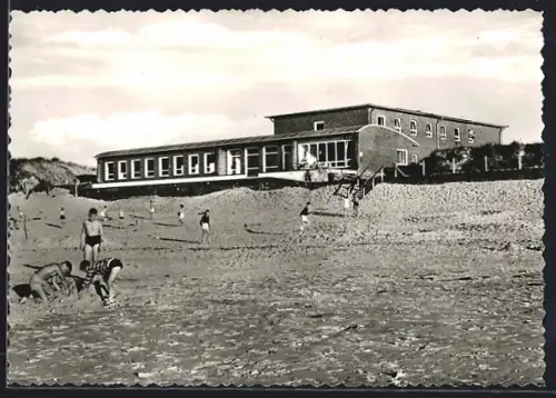 AK Wangerooge, Schullandheim Haus am Meer, Strandansicht