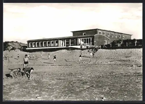 AK Wangerooge, Schullandheim Haus am Meer, Strandansicht