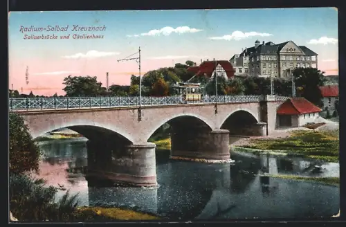 AK Bad Kreuznach, Salinerbrücke und Cäcilienhaus