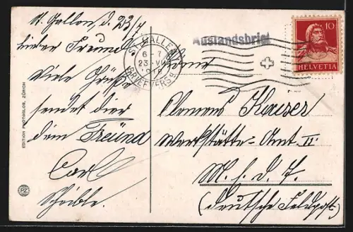 AK St. Gallen, Blick in die Marktgasse, Strassenbahn