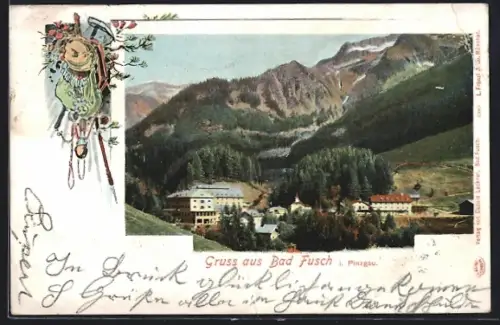 AK Bad Fusch i. Penzgau, Panorama mit schöner Verzierung