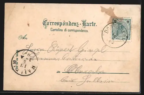 AK Bad Fusch i. Penzgau, Panorama mit schöner Verzierung