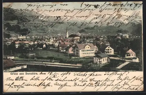 AK Dornbirn, Teilansicht mit Strassenpartie