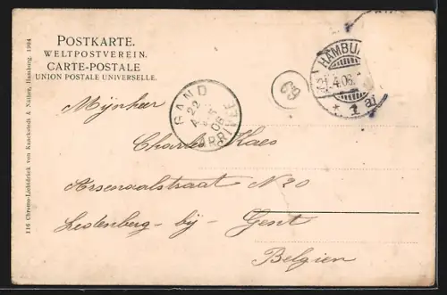 AK Hamburg, Strassenbahn auf dem Grossen Burstah