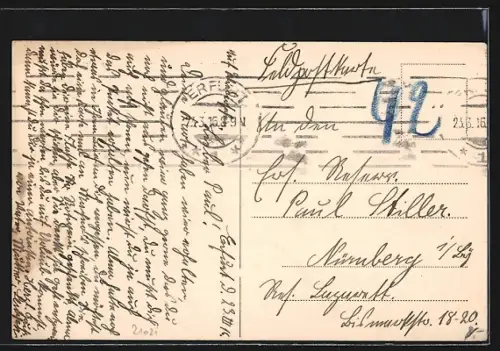 AK Erfurt, Strasse Anger mit Hauptpost