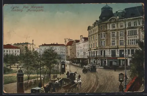AK Lwów / Lemberg, Plac Maryacki / Marienplatz