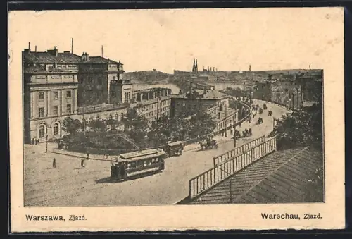 AK Warszawa, Zjazd, Strassenbahn