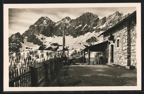 AK Austria Hütte, Ansicht gegen den Dachstein