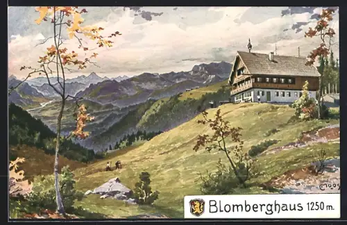 Künstler-AK Carl Moos: Blomberghaus, Sommeridyll