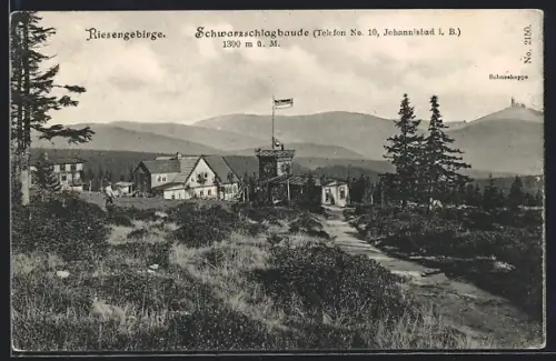 AK Schwarzschlagbaude mit der Schneekoppe