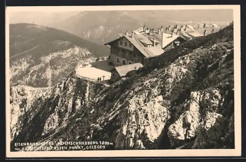 AK Puchberg am Schneeberg, Eisenbahnhotel Hochschneeberg mit Umgebung