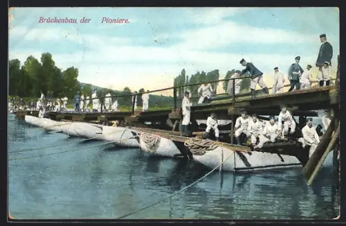 AK Das Deutsche Heer, Pioniere beim Brückenbau