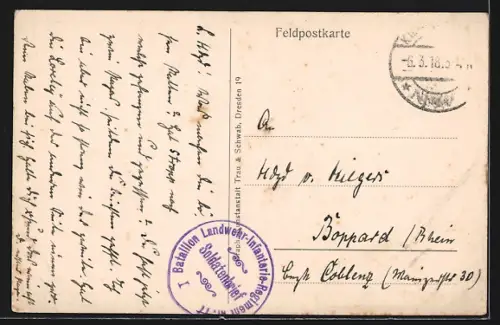 AK Königl. Landwehr-Infanterie-Regiment Nr. 78, Infanterie-Sturm mit Germania