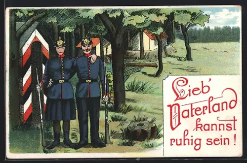 AK Lieb Vaterland..., Soldat mit Frau in Uniform