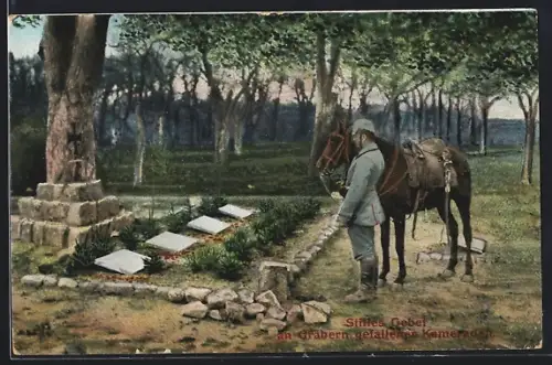 AK Stilles Gebet an Kriegsgräbern