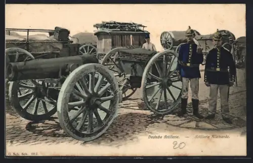 AK Deutsche Artillerie, Soldaten in Uniform