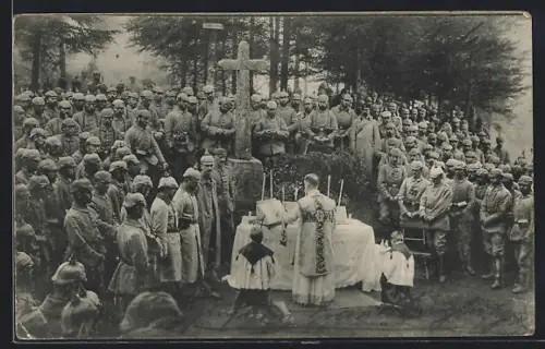 AK Feldgottesdienst in den Vogesen anlässlich des Geburtstages der Königin Charlotte von Württemberg
