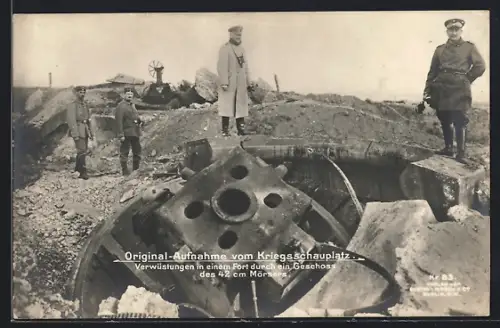 AK Verwüstungen in einem Fort durch ein Geschoss des 42 cm Mörsers
